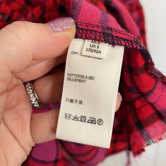 FREE PEOPLE | pacific dawn pink plaid cinched waist top small NWT - Picture 14 of 16